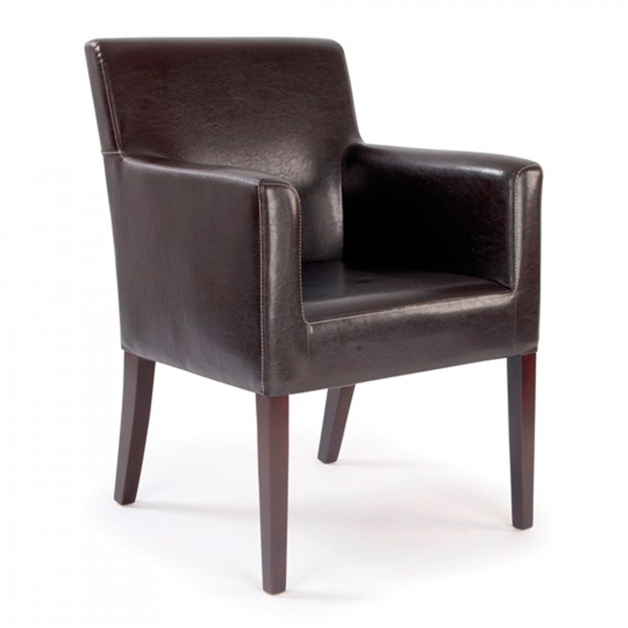 Metro Modern Cubed Leather Effect Armchair